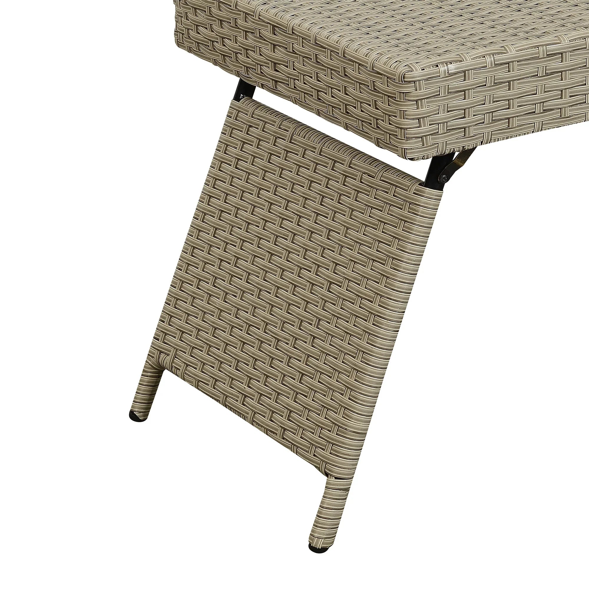 23.5" Portable Outdoor Folding Wicker Table