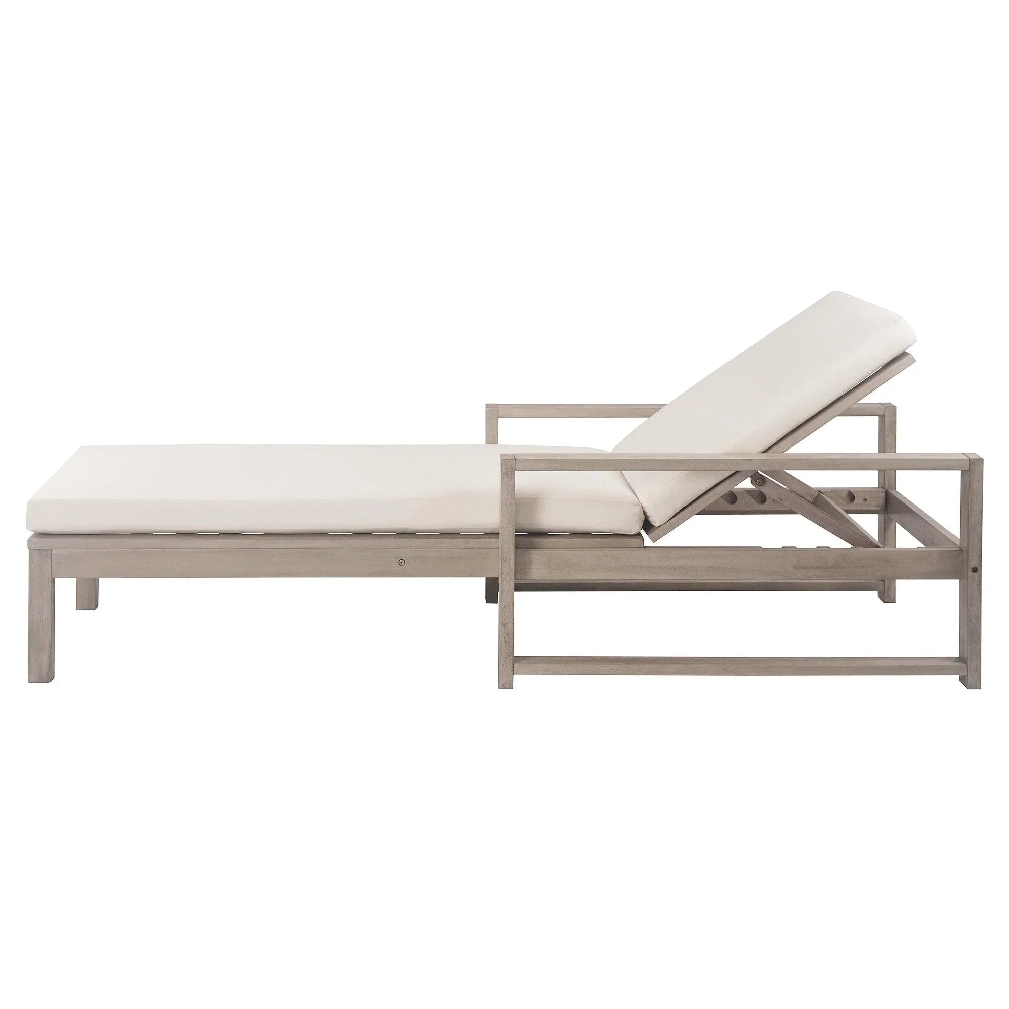 Outdoor Lounge Chairs, 5-Position Chaise Lounge Outdoor, Patio Chaise Lounge with Cushion & Adjustable Backrest, Pool Lounge Chairs for Backyard, Deck, and Lawn