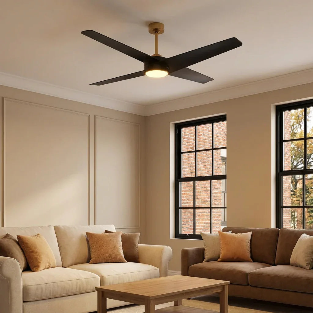 60" Parvez Modern DC Motor Downrod Mount Reversible Crystal Ceiling Fan with Lighting and Remote Control