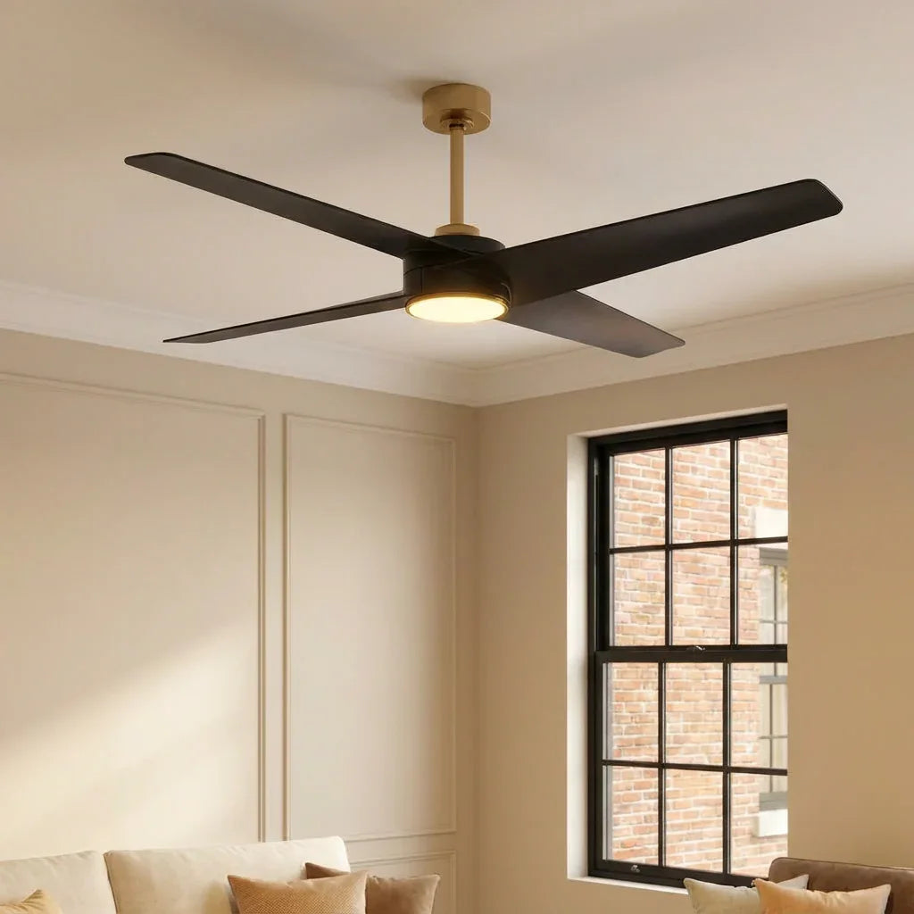 60" Parvez Modern DC Motor Downrod Mount Reversible Crystal Ceiling Fan with Lighting and Remote Control