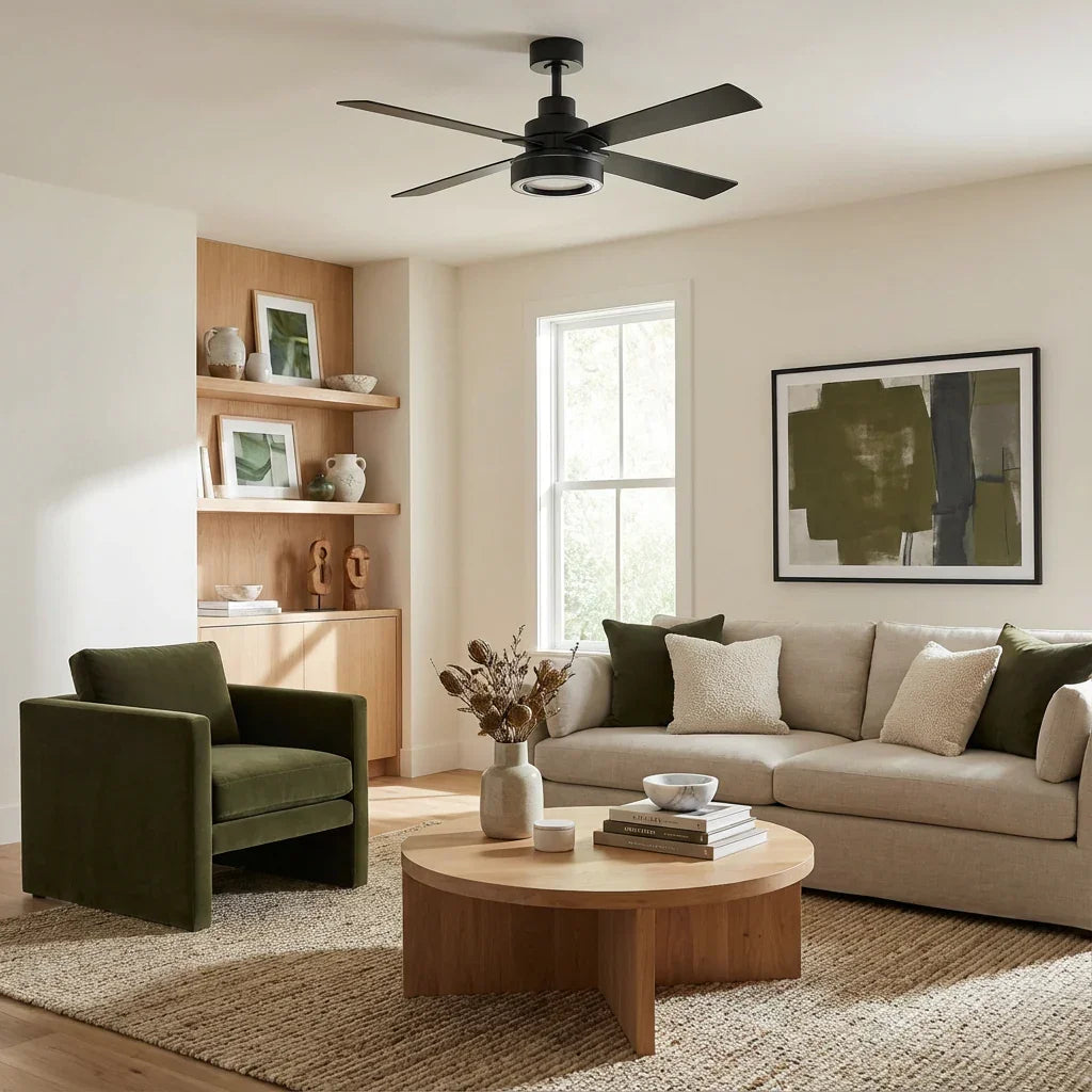 Vaczon 52 Inch 60 Inch Karen Double-sided Blades Smart Fan with LED Light
