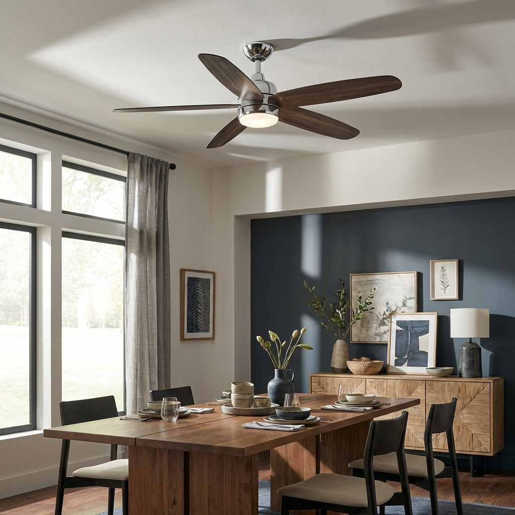 52" Dicken Farmhouse Downrod Mount Reversible Ceiling Fan with Lighting and Remote Control