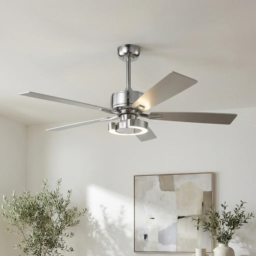 52 Inch Arlen Double-sided Blades Downrod Mount LED Ceiling Fan with Remote Control
