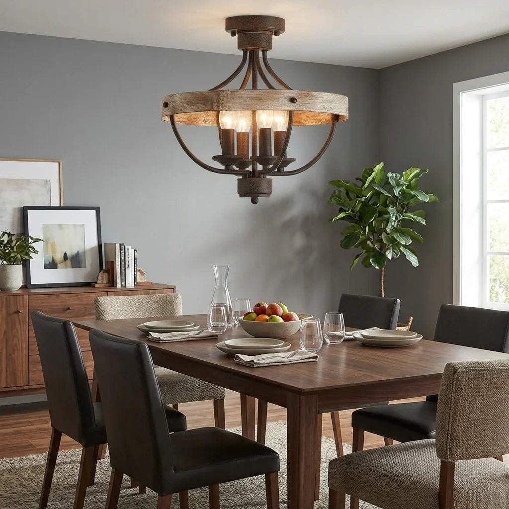 4-Light Industrial Ceiling Light