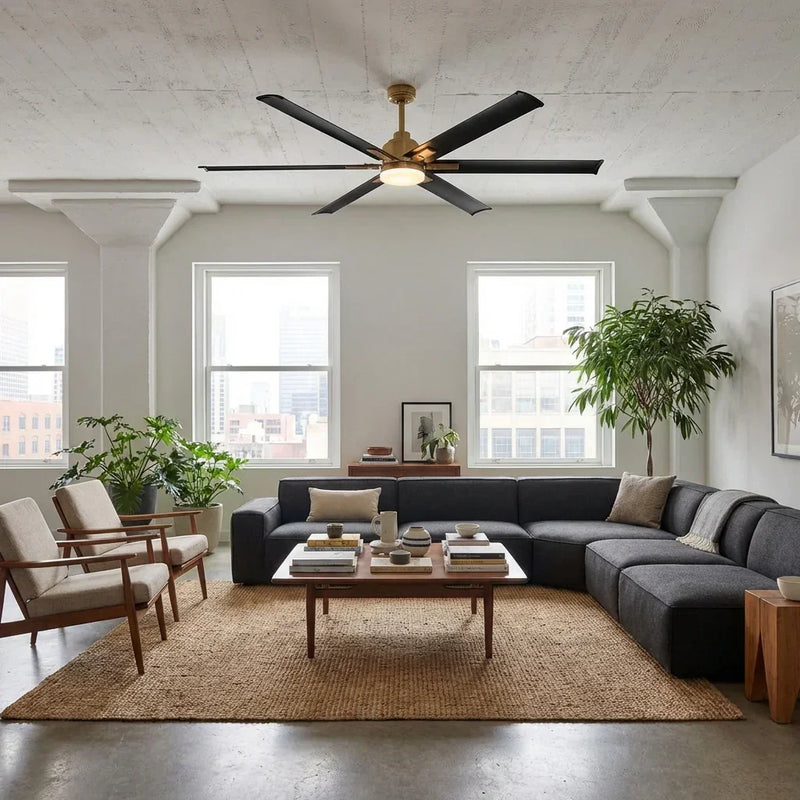 72" Bankston 6-Blade Led Ceiling Fan with Remote Light Kit Included