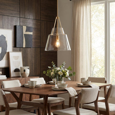 15" Todd Modern 1-Light Brushed Brass Island Pendant Light