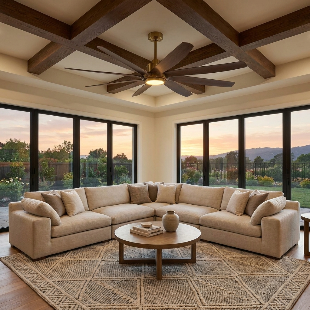 72" Alvis Modern LED Large Ceiling Fan with Remote Control