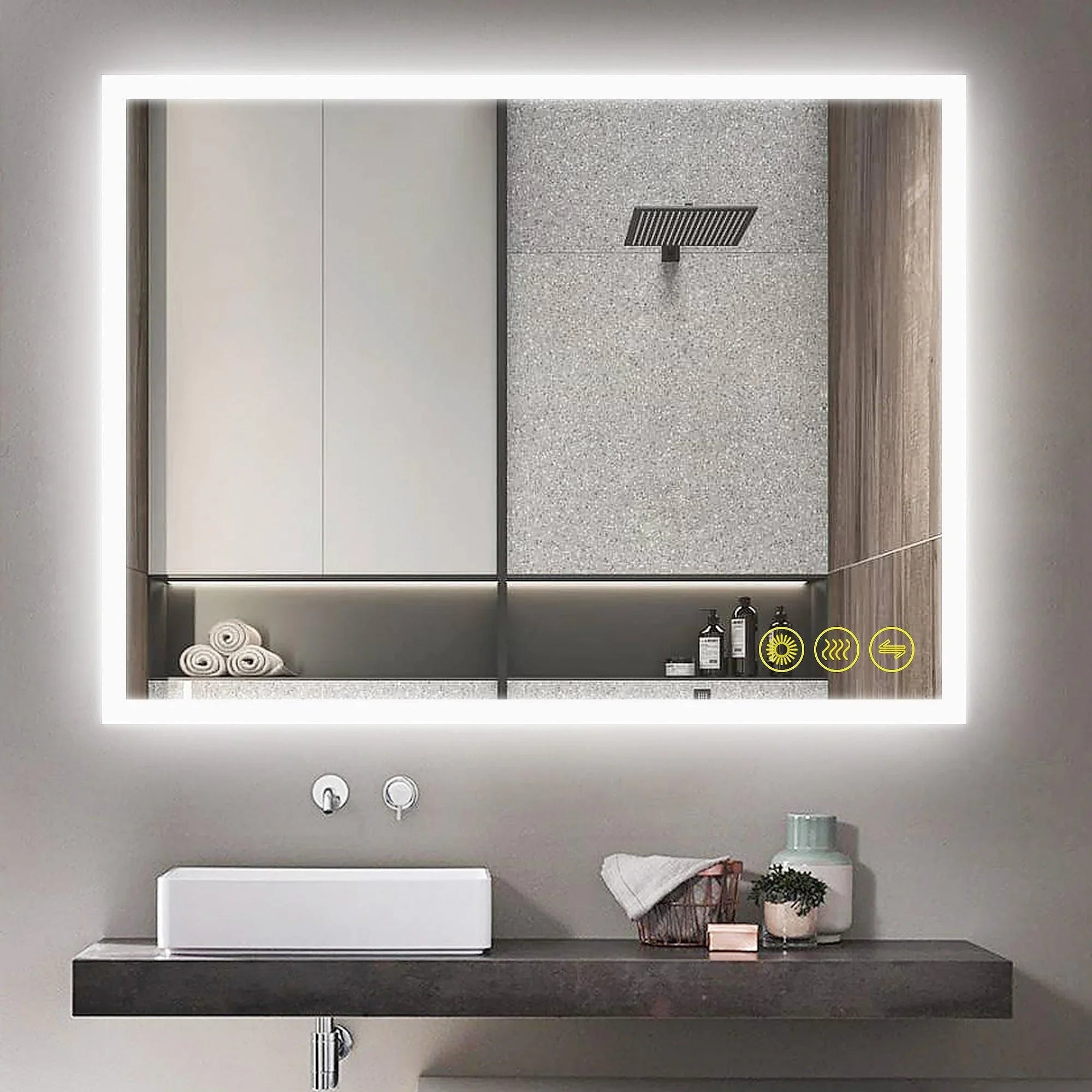 SmartGlow Dimmable LED Frameless Anti-Fog Bathroom Vanity Mirror
