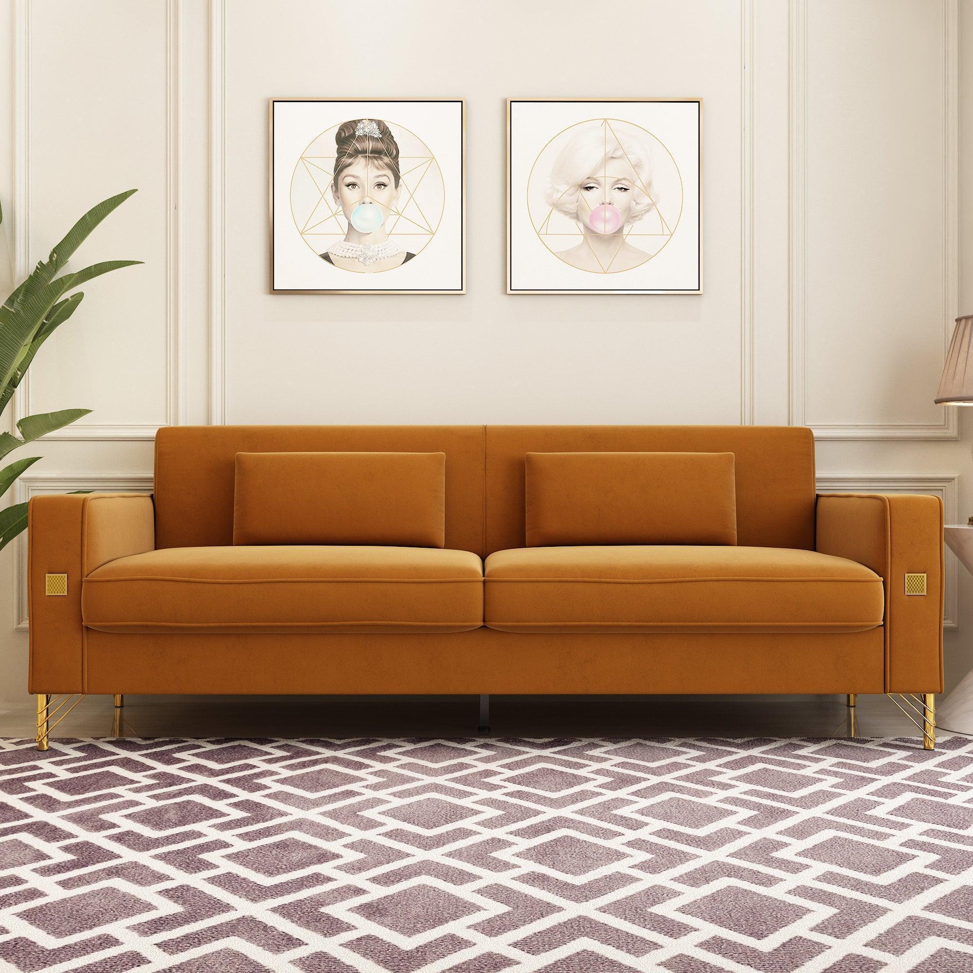 Modern Loveseat Sofa with Pillows - ParrotUncle