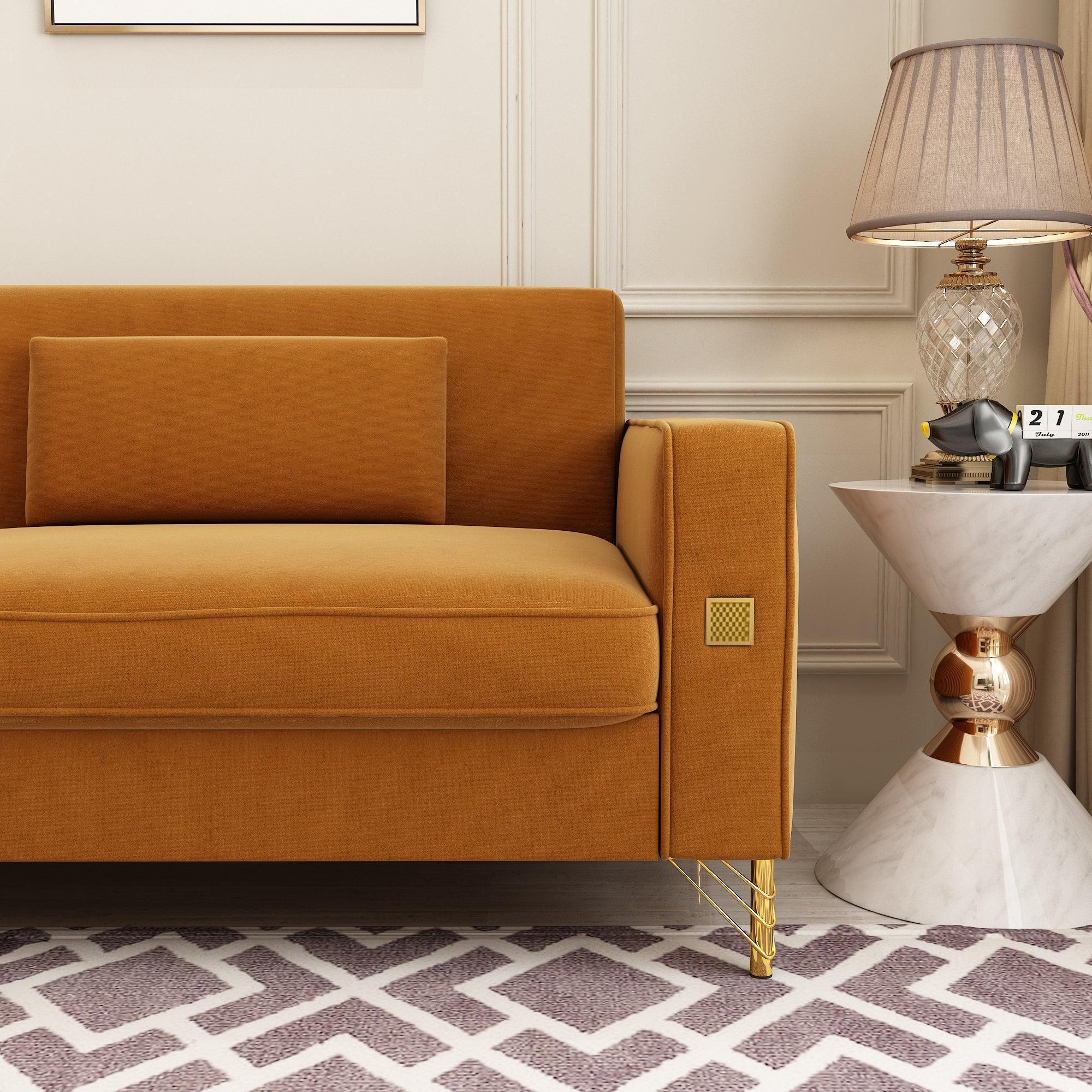 Modern Loveseat Sofa with Pillows - ParrotUncle