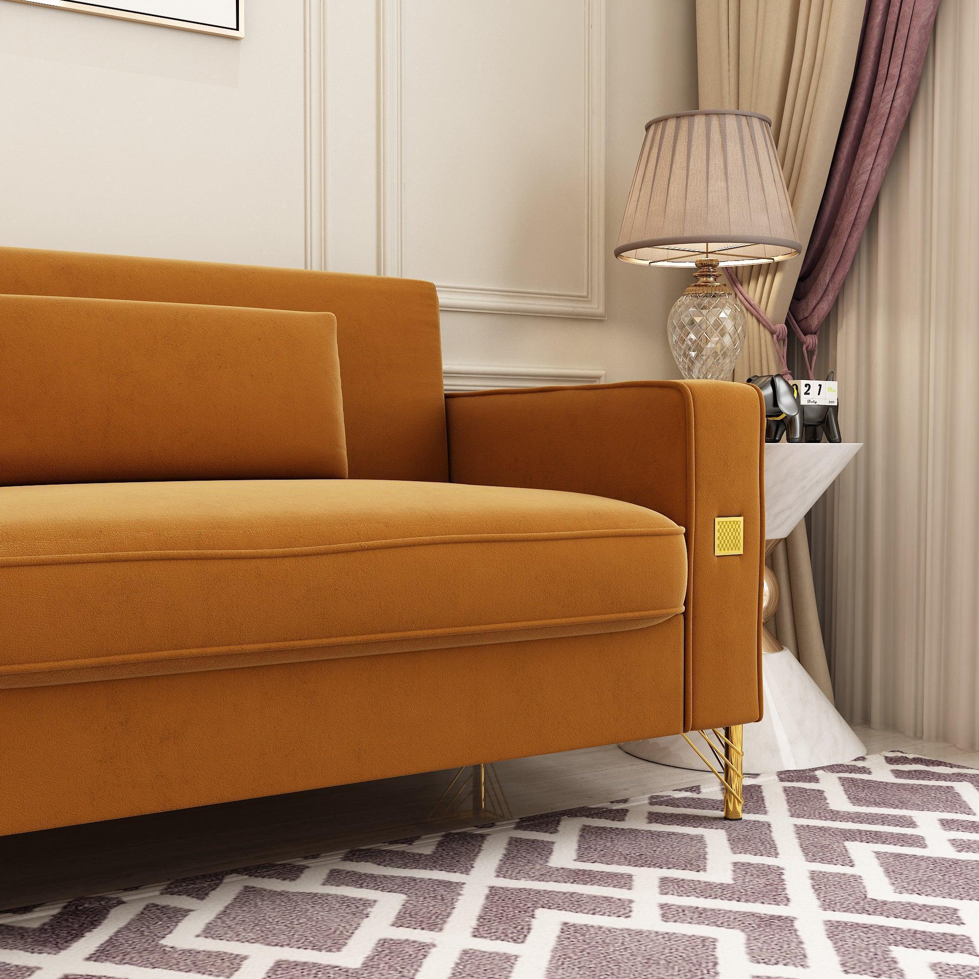 Modern Loveseat Sofa with Pillows - ParrotUncle