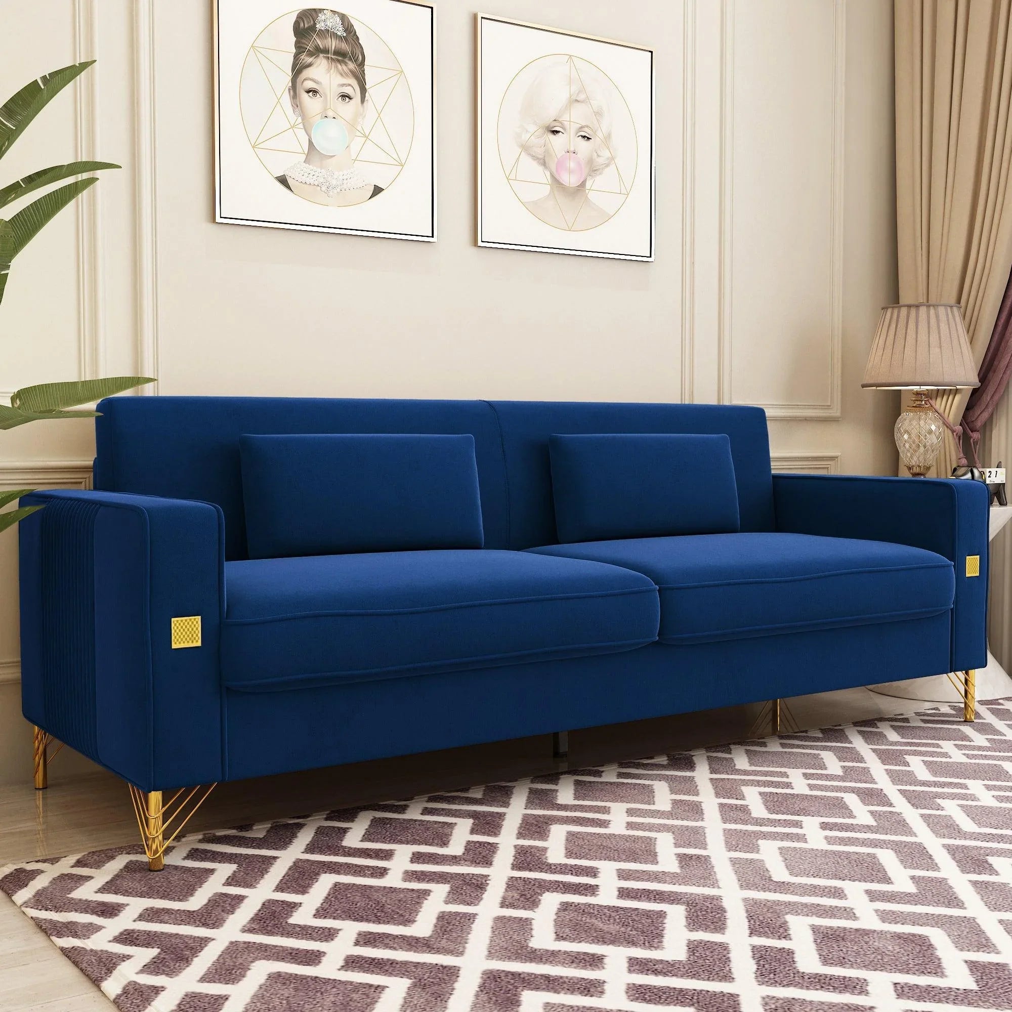 Modern Loveseat Sofa with Pillows - ParrotUncle