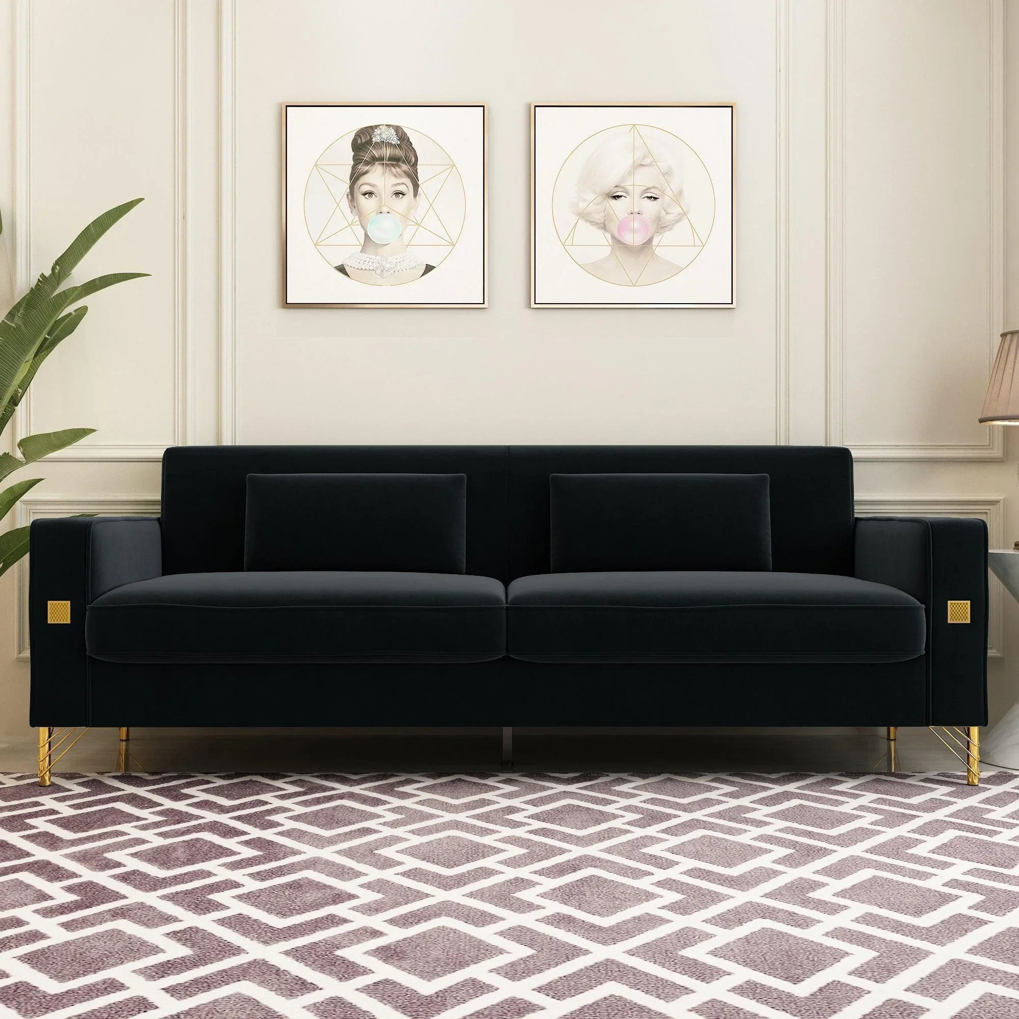 Modern Loveseat Sofa with Pillows - ParrotUncle