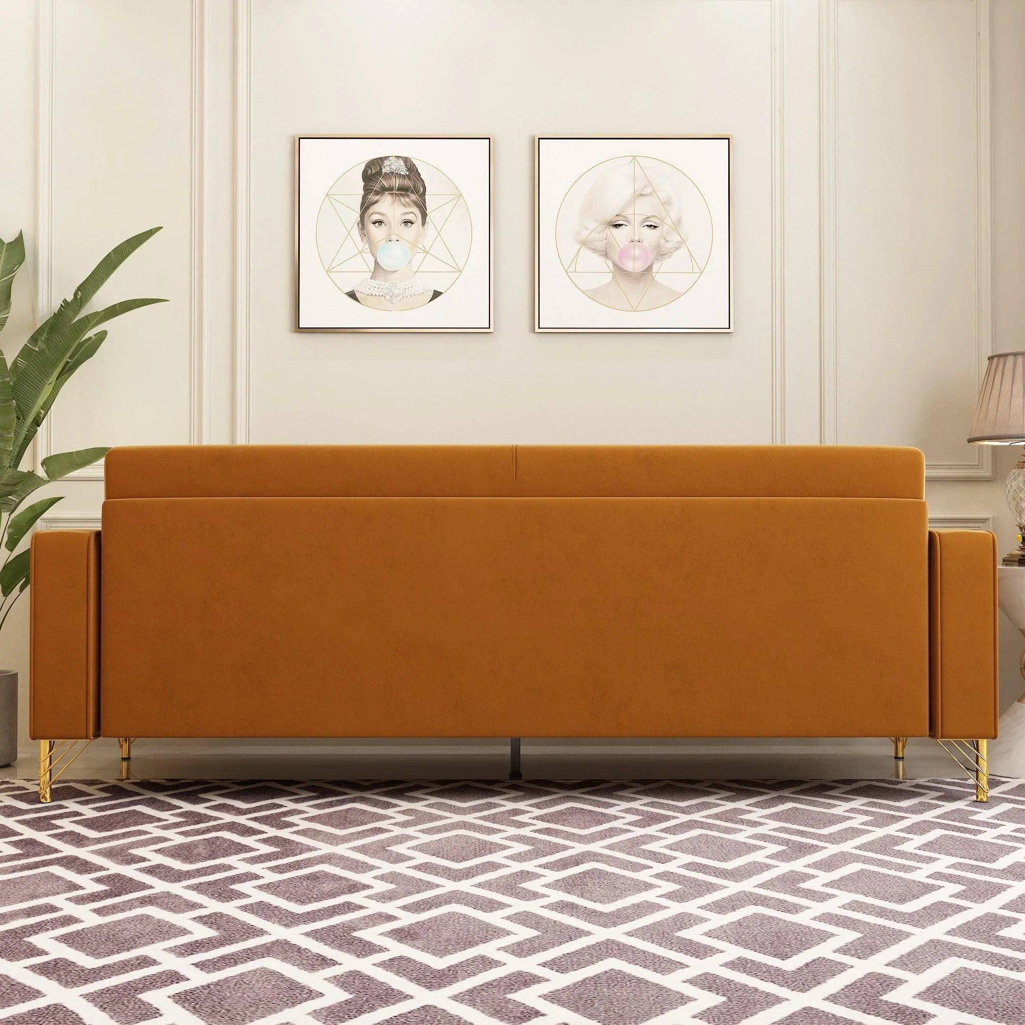 Modern Loveseat Sofa with Pillows - ParrotUncle