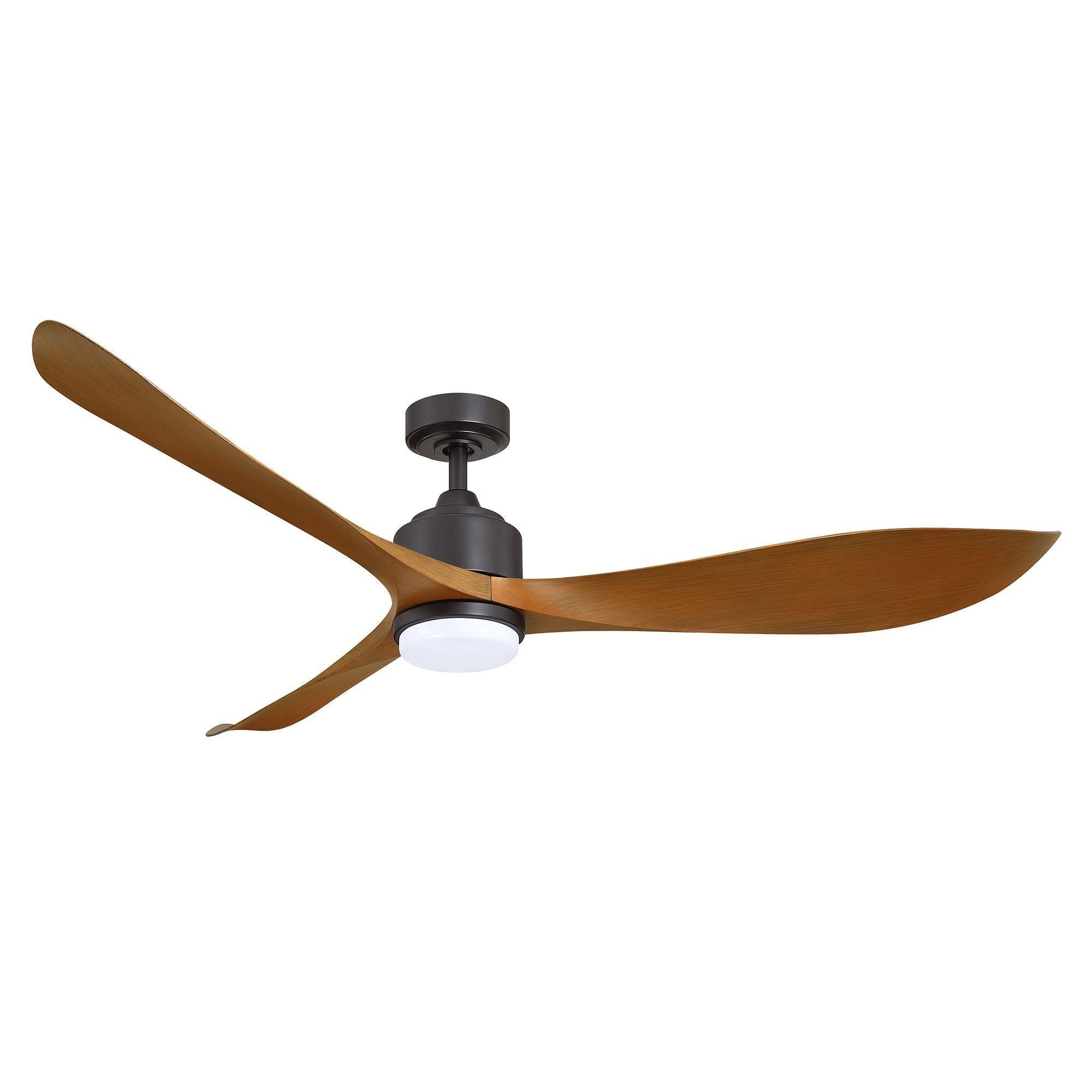 66'' Misael Propeller Integrated Led Indoor Modern Black Ceiling Fan with Remote And Light Kit Included