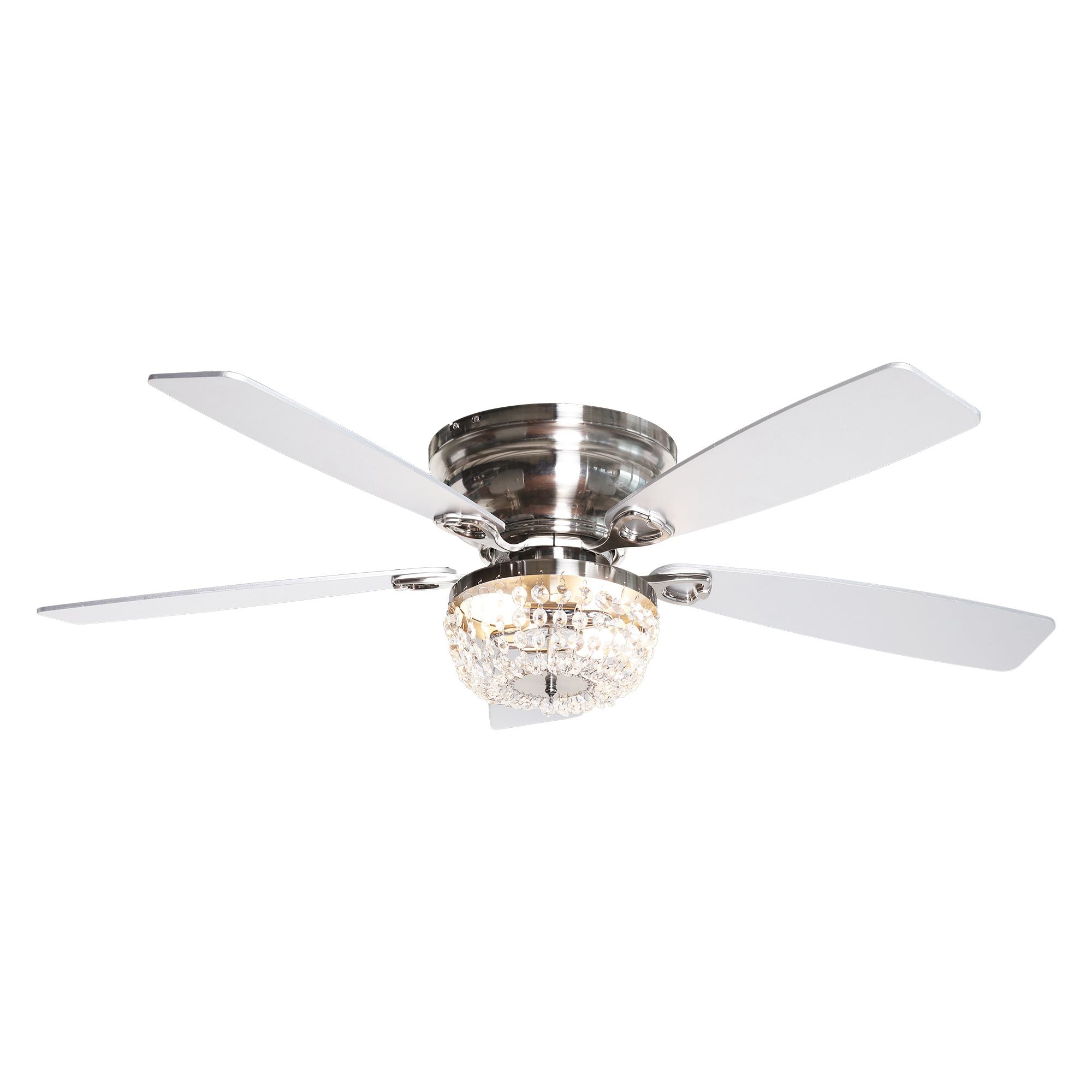 Ventilador de techo Crytsal reversible de montaje empotrado moderno de 48