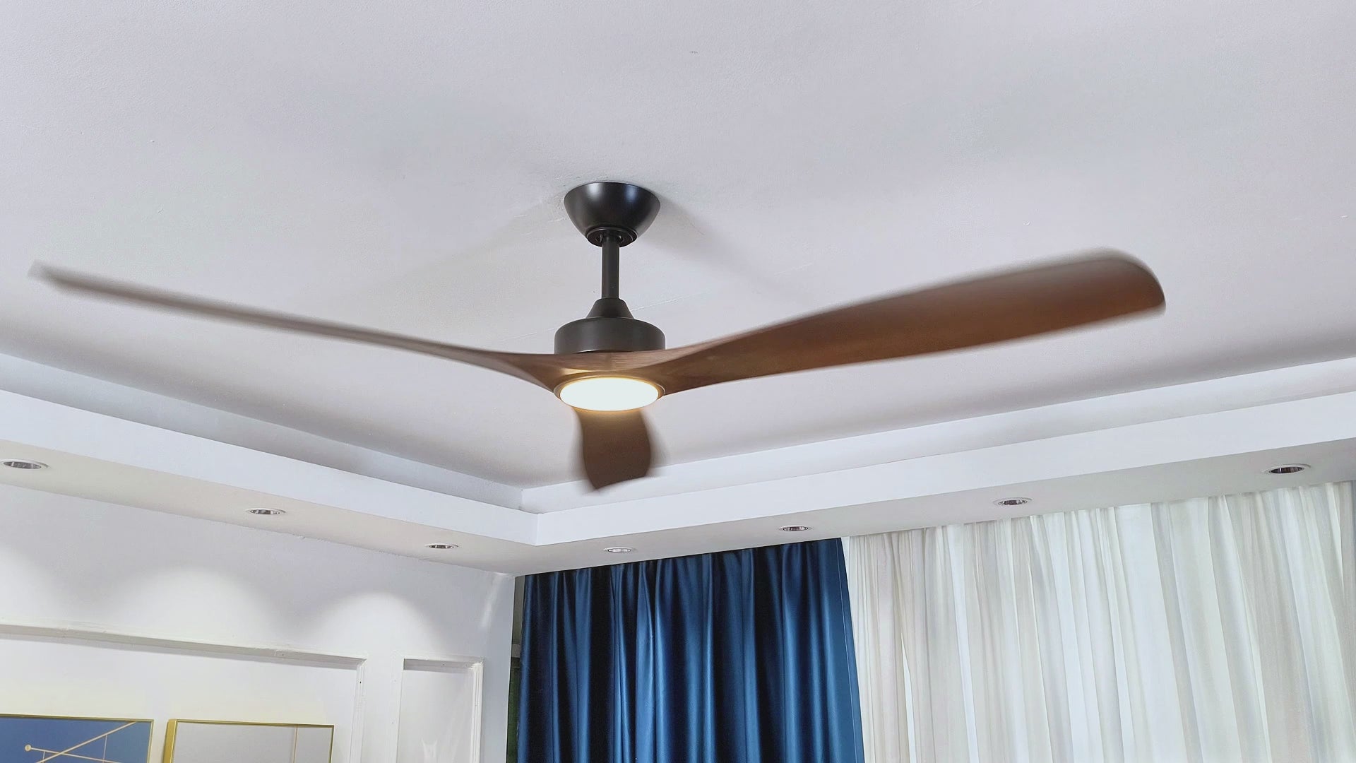 60 Inch Alexi DC Motor Modern Downrod Ceiling Fan with LED Light