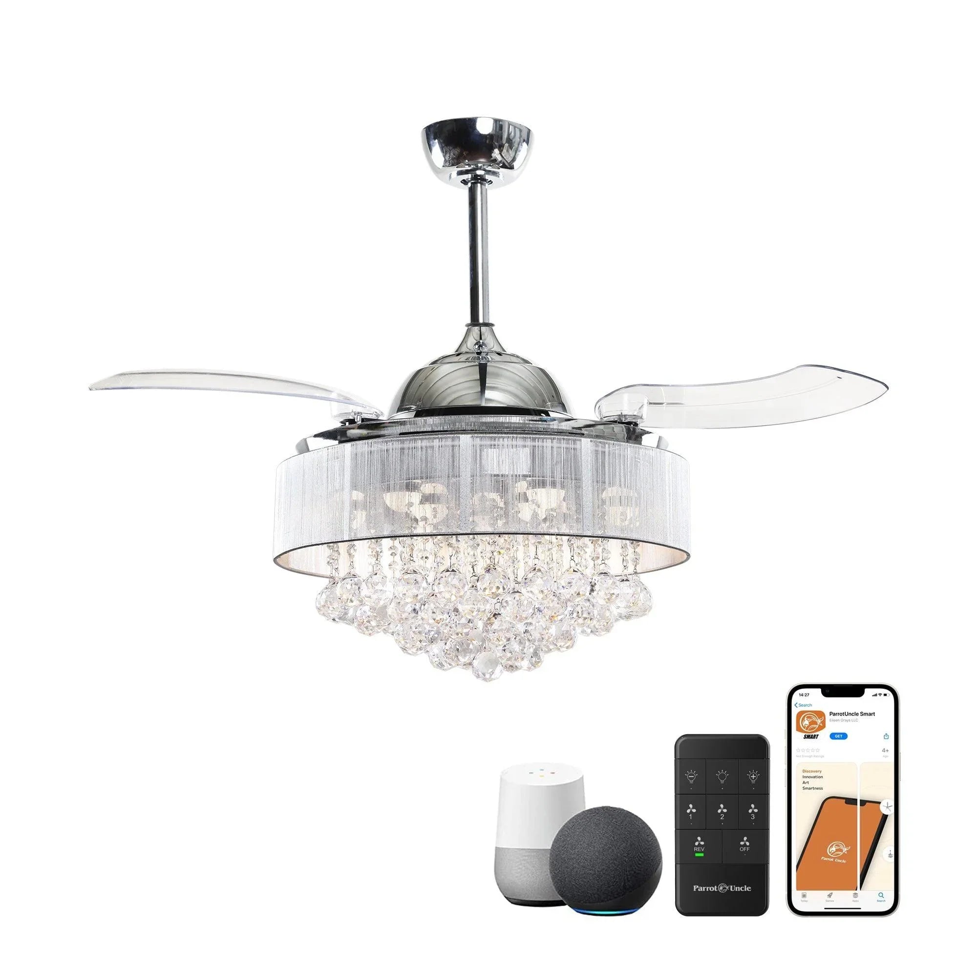 42" Broxburne Smart Fan with LED Light - ParrotUncle