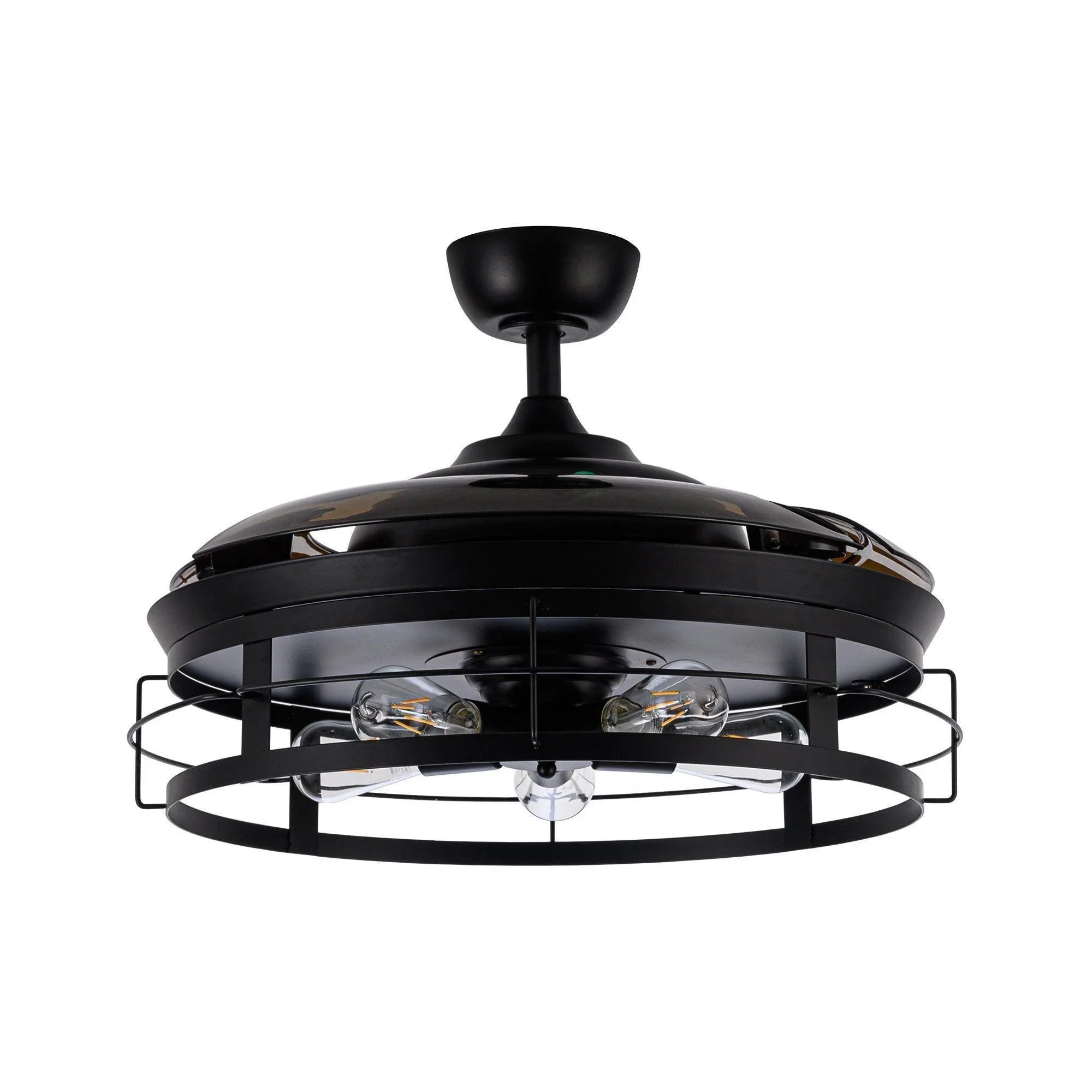 52" Jamshedpur Industrial Downrod Mount Ceiling Fan with Lighting and Remote Control - ParrotUncle