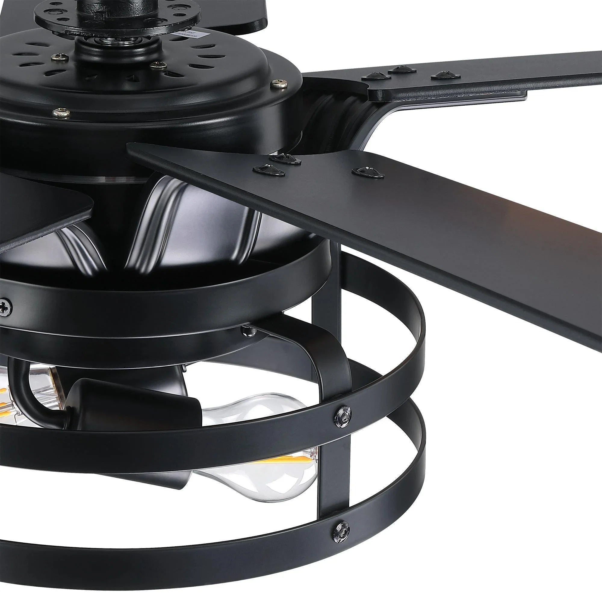 52" Prayag Industrial Downrod Mount Reversible Ceiling Fan with Lighting and Remote Control - ParrotUncle