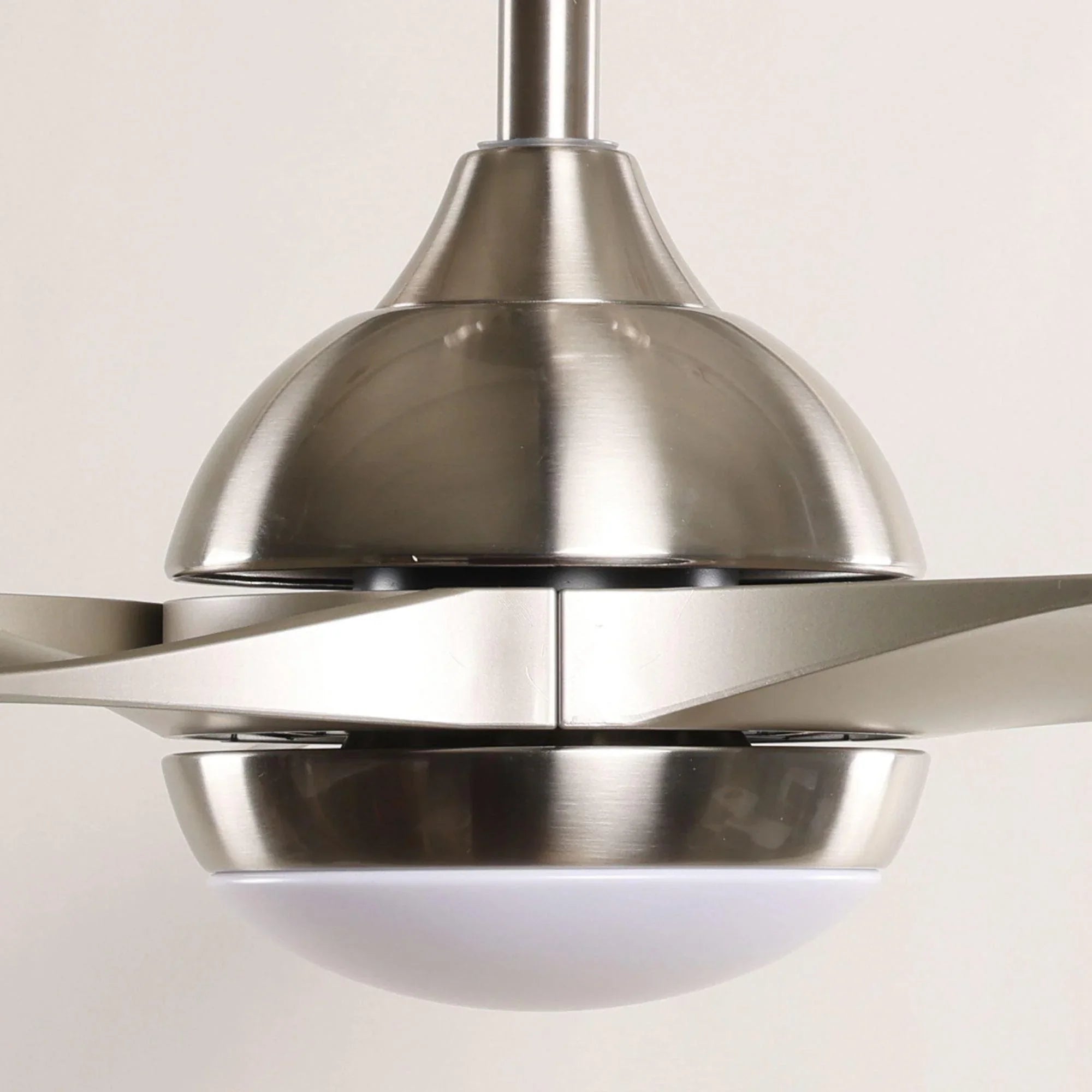 56" Bernardino Modern Brushed Nickel DC Motor Downrod Mount Reversible Ceiling Fan with Lighting and Remote Control - ParrotUncle