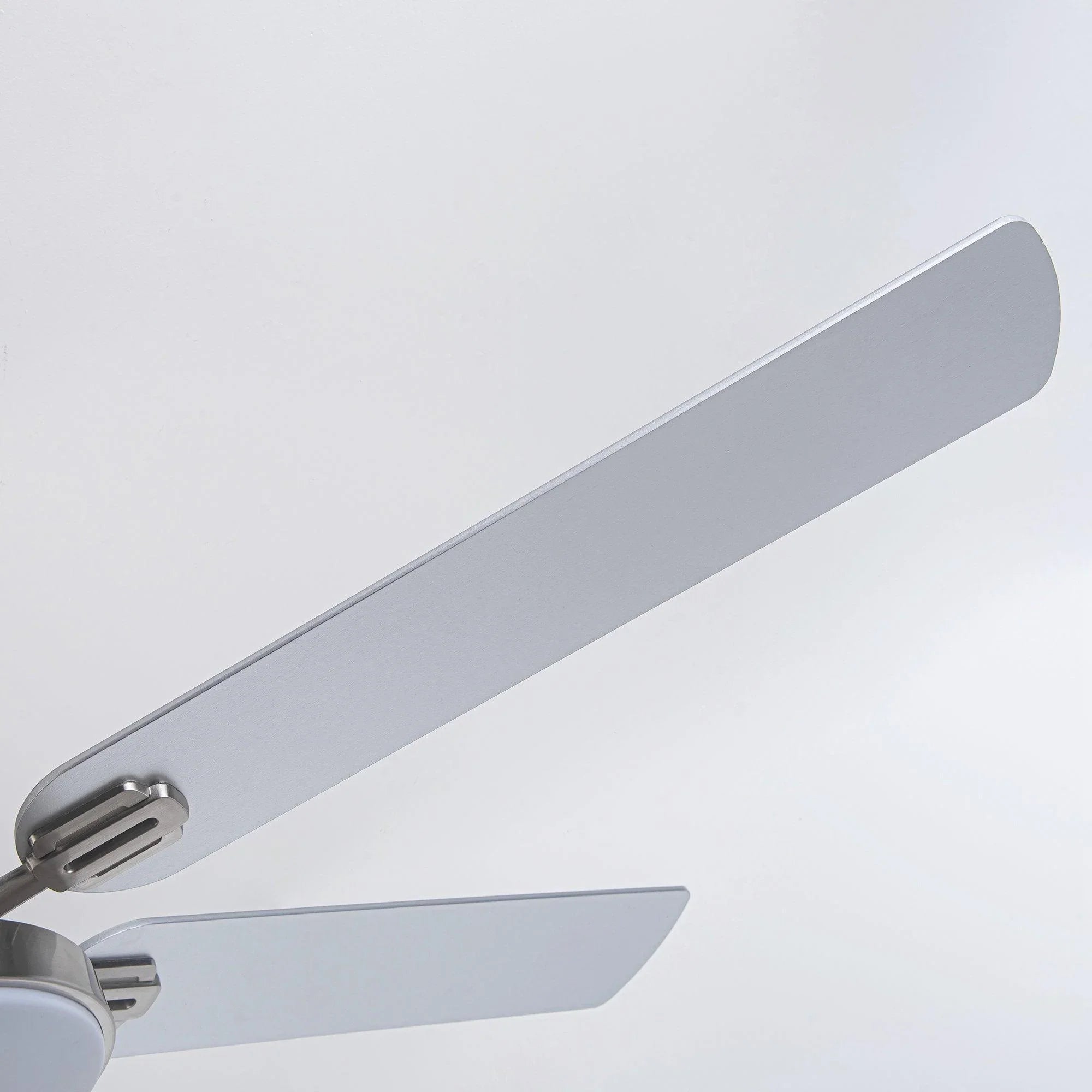60" Lucknow Modern Satin Nickel DC Motor Downrod Mount Reversible Ceiling Fan with Lighting and Remote Control - ParrotUncle