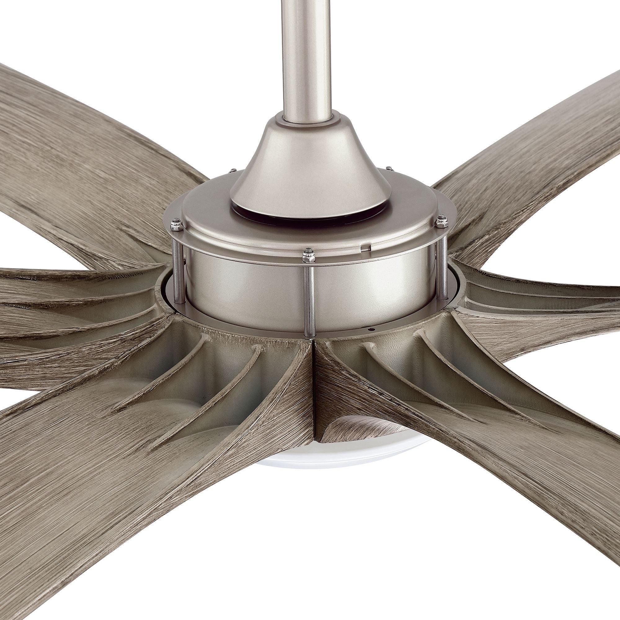 72" Jaydn Modern Satin Nickel DC Motor Downrod Mount Reversible Ceiling Fan with Lighting and Remote Control - ParrotUncle