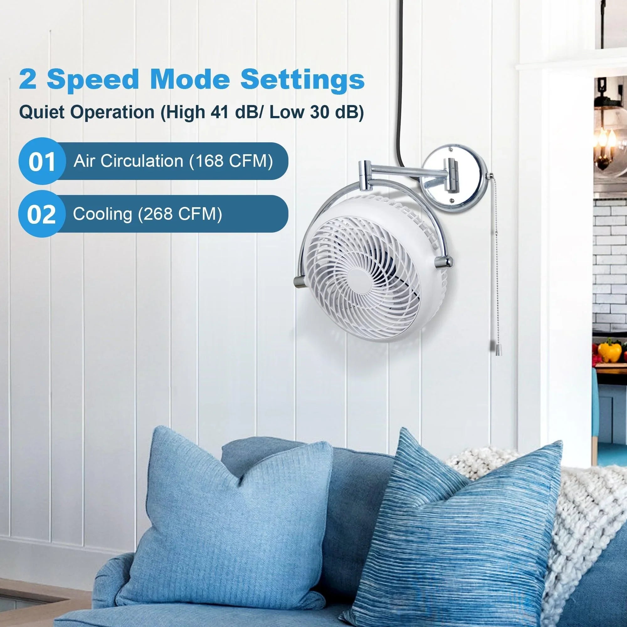 Parrot Uncle 13" Industrial Ceiling Fan with Pull Chain Electric Fans for Personal Use - ParrotUncle