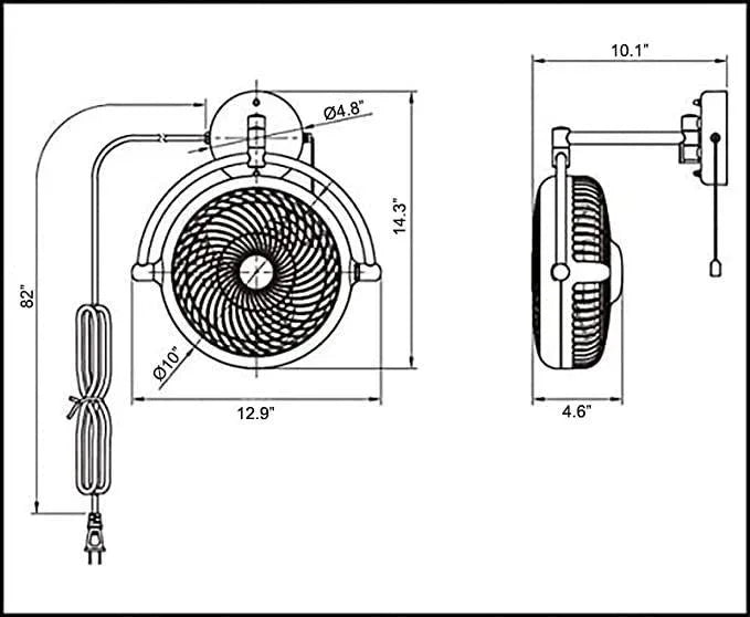Parrot Uncle 13" Industrial Ceiling Fan with Pull Chain Electric Fans for Personal Use - ParrotUncle